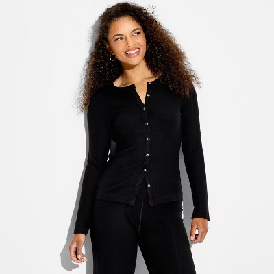 Women's Cozy Leisure Long Sleeve Button-Down Top - Wild Fable™ | Target