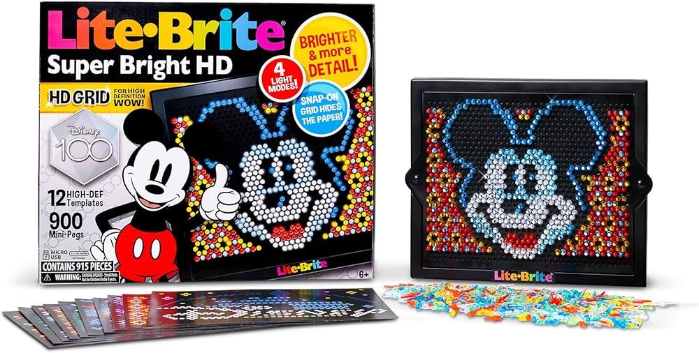 Lite-Brite Super Bright HD - Disney 100 Years of Wonder Edition Educational Play for Children –... | Amazon (US)