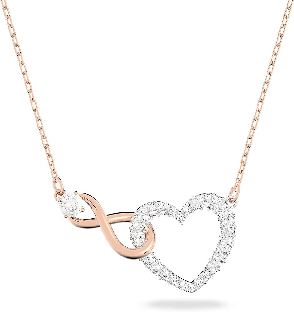 Swarovski Women's Infinity Heart Jewelry Collection, Rose Gold Tone & Rhodium Finish, Clear Crystals | Amazon (US)