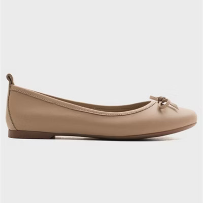 Florence - Cream Beige Leather Ballerina Flats Cream Beige 5.5 Forever & Always Shoes | Target