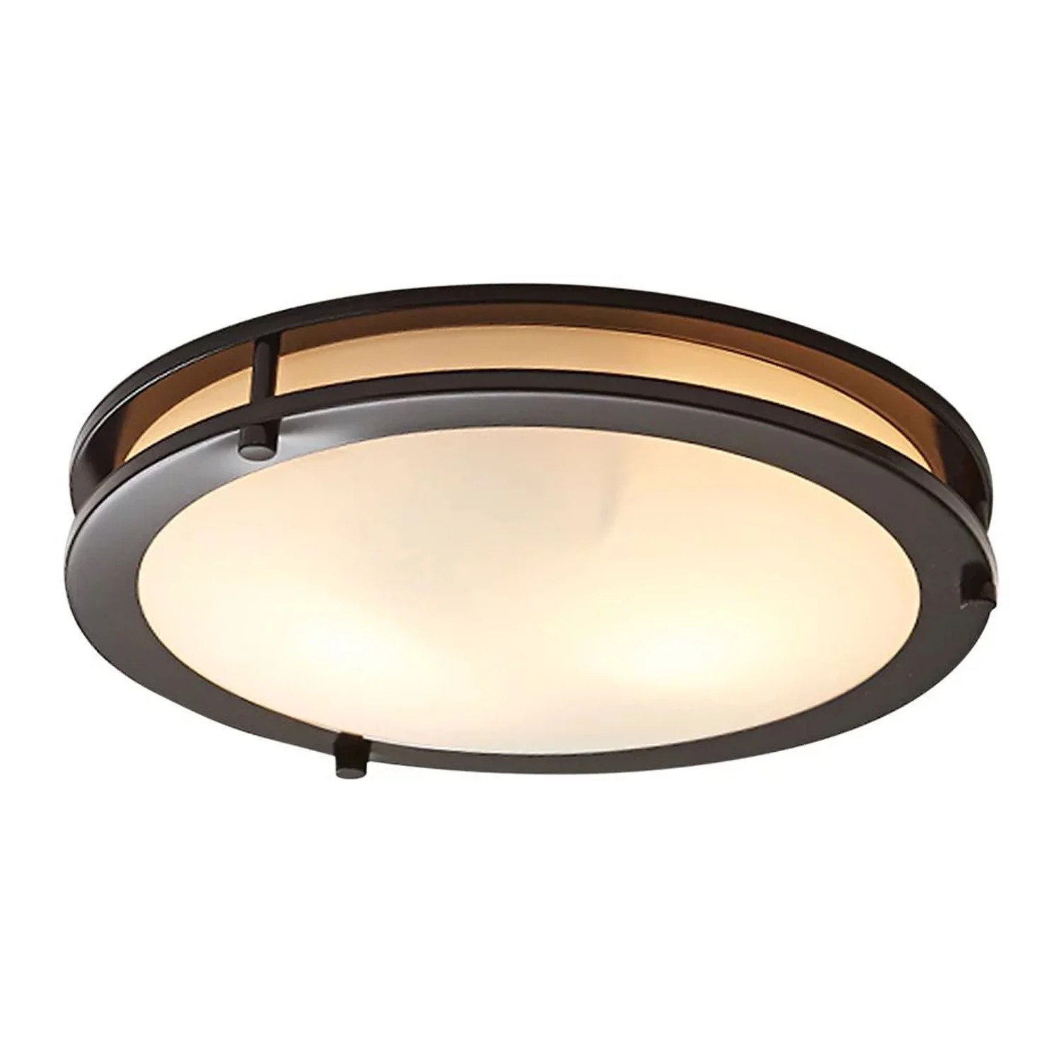 Better Homes & Gardens Classic 12" Bronze Living Room Flush Mount Ceiling Light, Frosted Glass No... | Walmart (US)