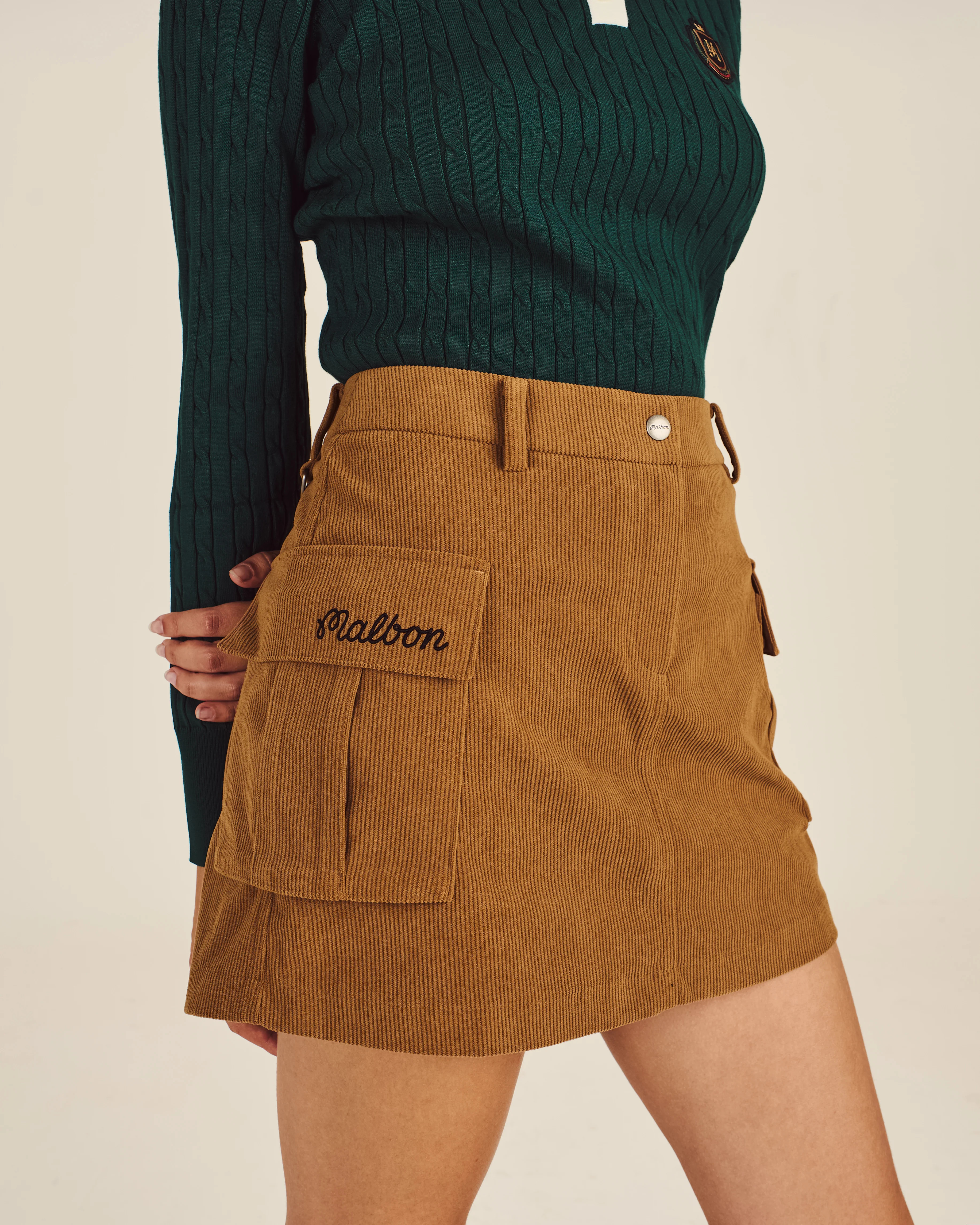 PRESERVE CORDUROY CARGO SKIRT | Malbon Golf