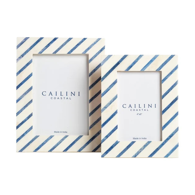 Hatteras Stripe Bone Photo Frame | Cailini Coastal