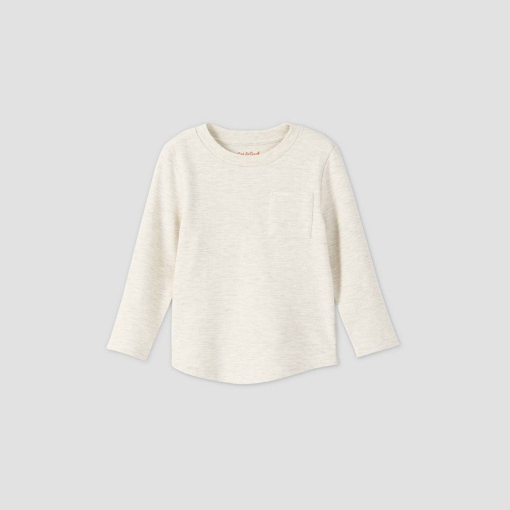 Toddler Boys' Ottoman Knit T-Shirt - Cat & Jack Cream 2T, Ivory | Target