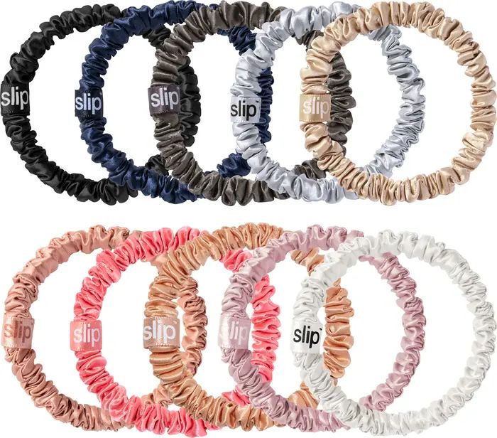 Pure Silk 10-Pack Skinny Scrunchies $65 Value | Nordstrom