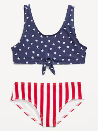 Printed Tie-Knot Bikini Swim Set for Girls | Old Navy (US)