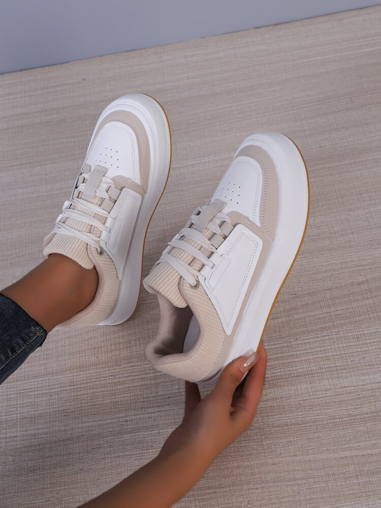 Two Tone Lace-up Front Skate Shoes | SHEIN