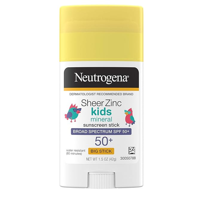 Neutrogena Sheer Zinc Oxide Kids Mineral Sunscreen Stick, Broad Spectrum SPF 50+ & UVA/UVB Protec... | Amazon (US)
