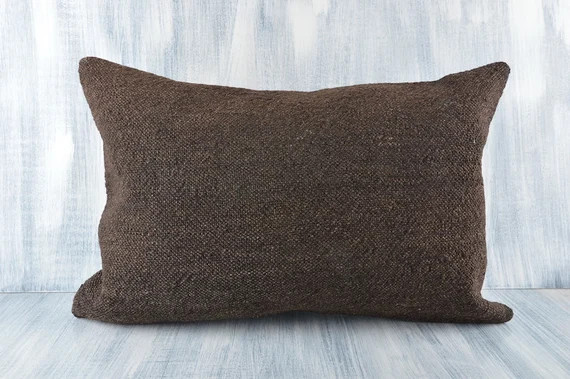 Neutral Pillows 16x24 Kilim Pillow Brown Lumbar Pillow | Etsy | Etsy (US)