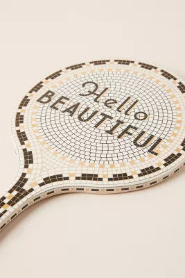 The Bistro Tile Stoneware Hand Mirror | Anthropologie (US)