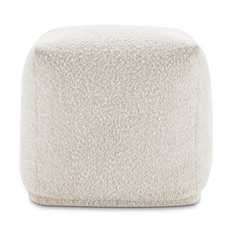 Poly and Bark Metz Pouf in Crema White Boucle | Bed Bath & Beyond