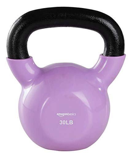 Amazon Basics Vinyl Kettlebell, 30 Pounds, Light Purple | Amazon (US)