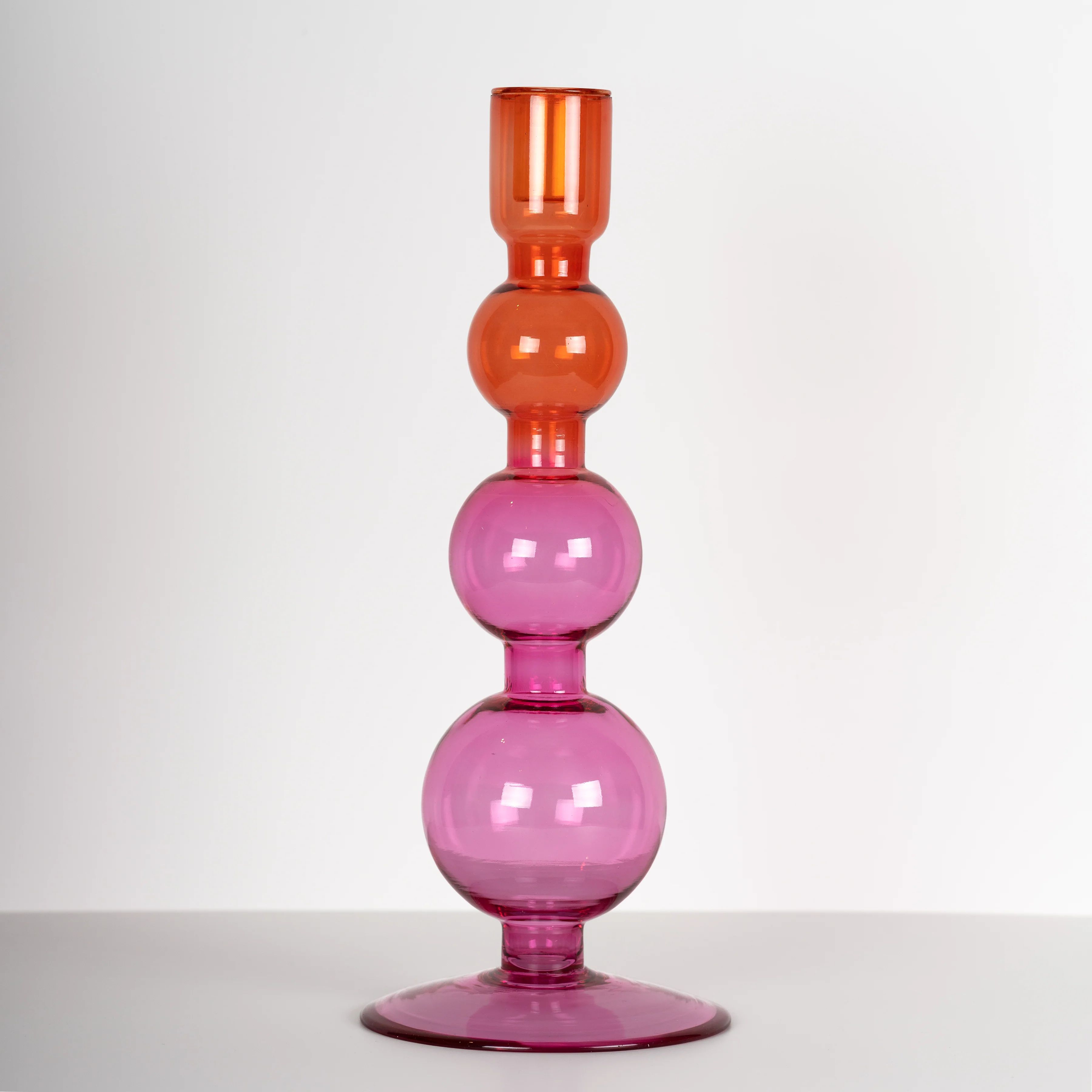 Pink and Apricot Recycled Glass Candle Holder | Marlowe Street