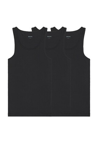 SKIMS Cotton Rib Tank 3-Pack in Black. - size S | Revolve Clothing (Global)