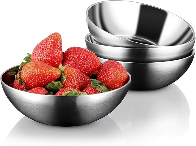 Miusco Premium 304 18/8 Stainless Steel Food Grade Toddler Bowls Set, Non Toxic BPA Free Bowls fo... | Amazon (US)