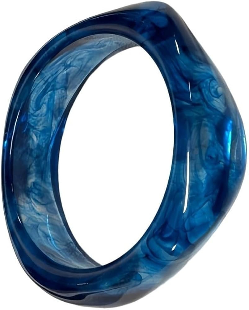 Bangle Cuff Bracelets Chunky Bracelets for Women Colorful Irregular Resin Acetate Wristbands Retr... | Amazon (US)