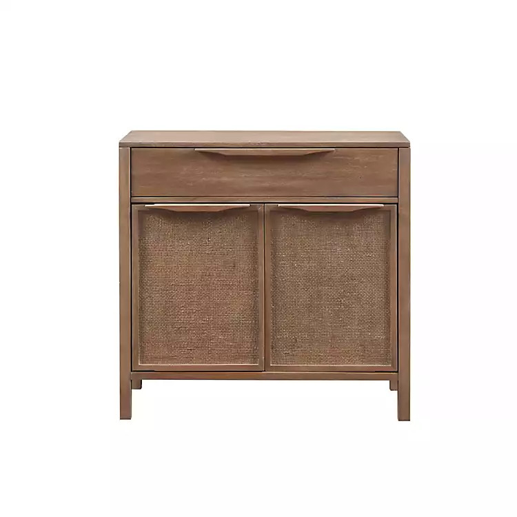 Natural Wood 2-Door Cane Webbing Chest | Kirkland's Home