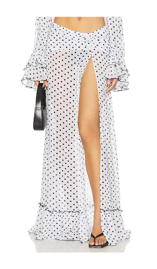 Josie Skirt in White Polka Dot | Revolve Clothing (Global)