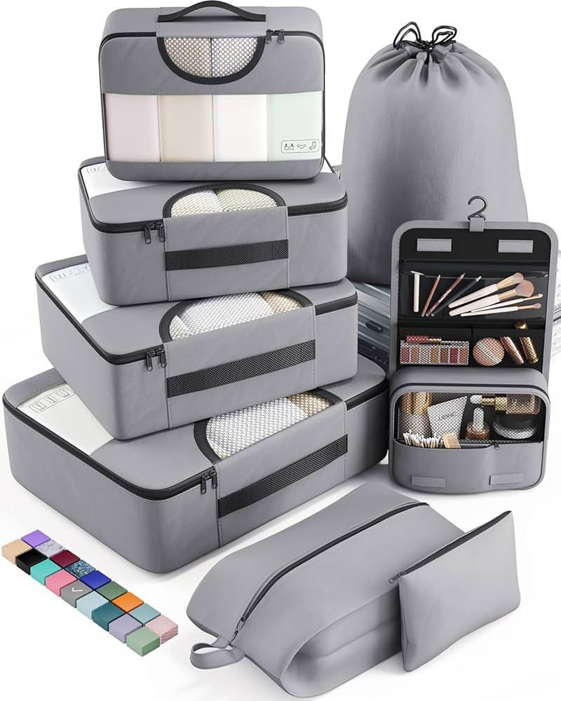 Veken 8 Set Packing Cubes for Travel Essentials, Suitcase Organizer Bags Set for Luggage, Road Tr... | Amazon (US)