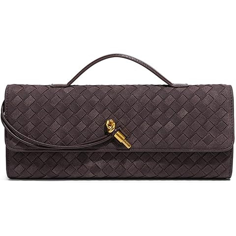 Woven Clutch Purses for Women, Formal Satchel Leather Evening Bag Shoulder Handbag | Amazon (US)