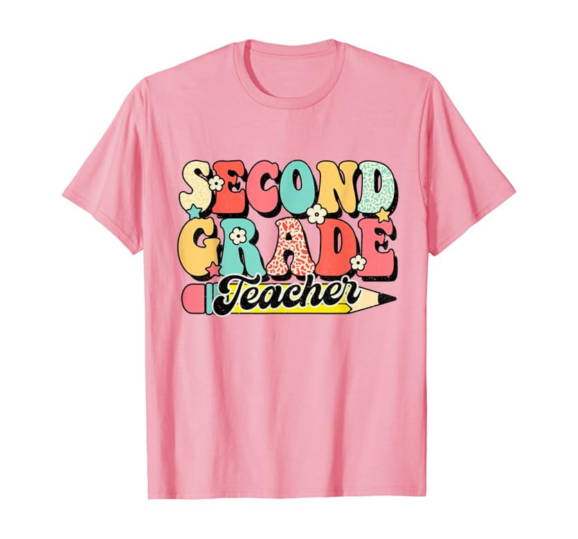 Retro Groovy Second Grade Teacher First Day 2nd Grade T-Shirt | Amazon (US)