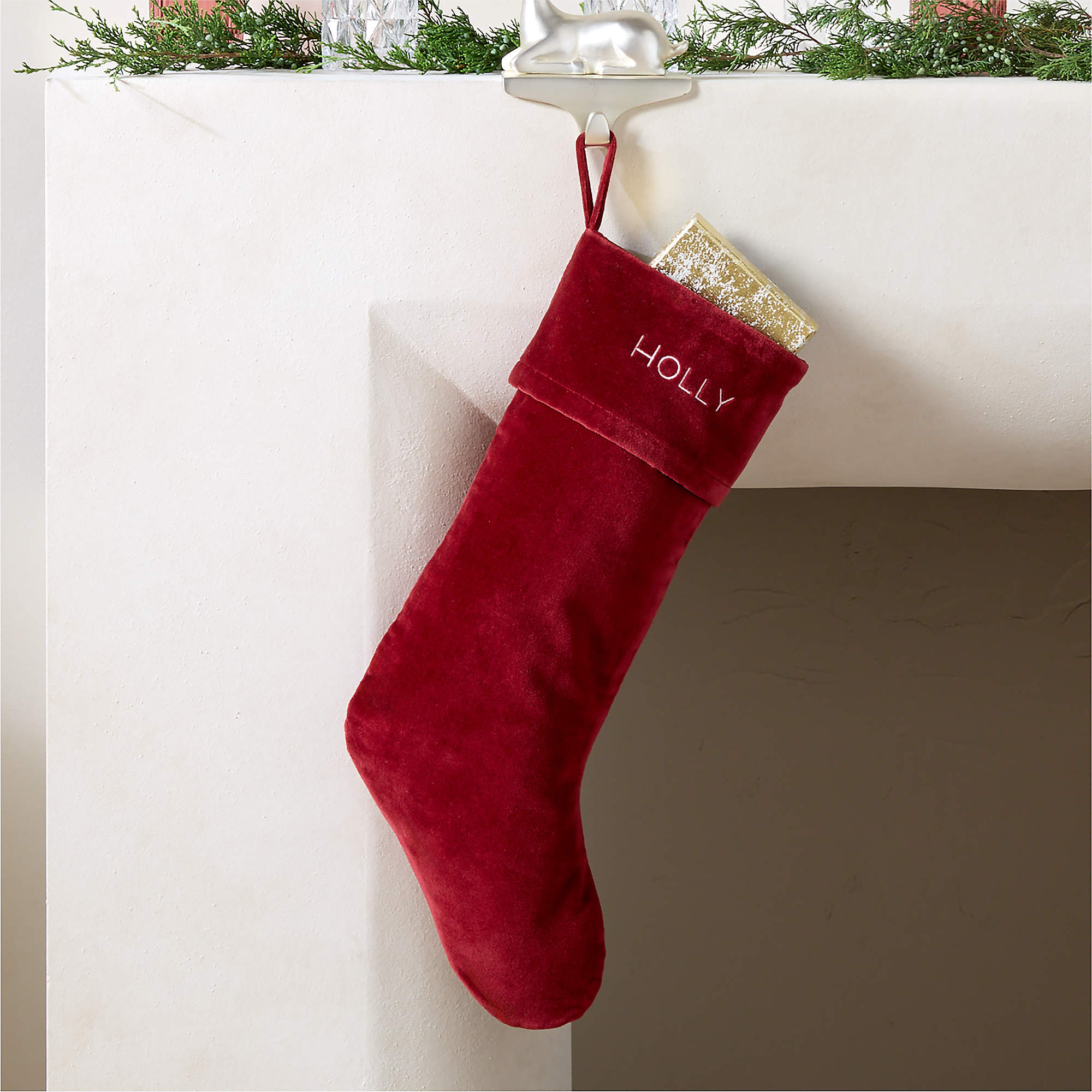 Flake Red Velvet Christmas Stocking + Reviews | CB2 | CB2