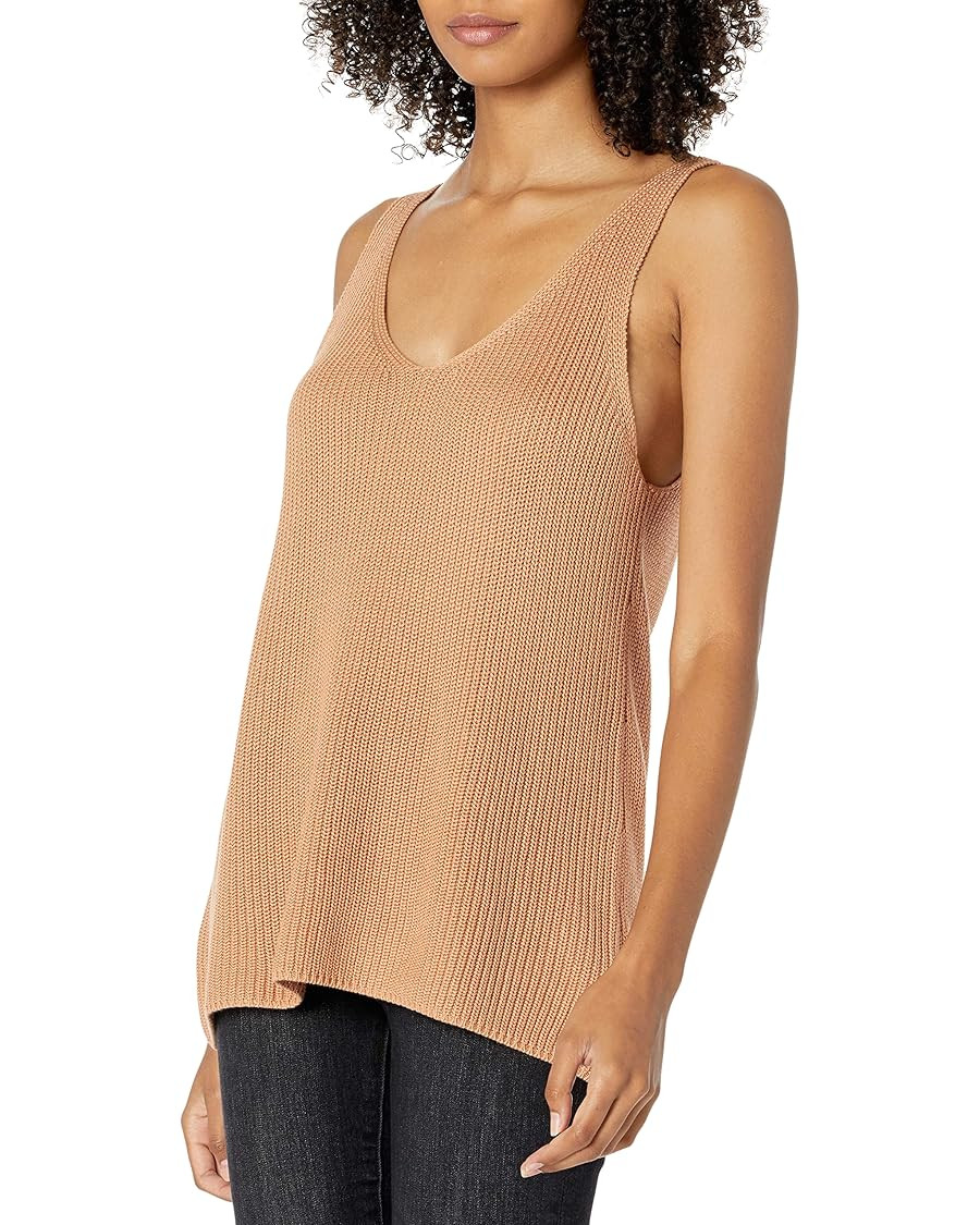 The Drop Women's Claire Double V-Neck Textured Rib Sweater Tank | Amazon (US)