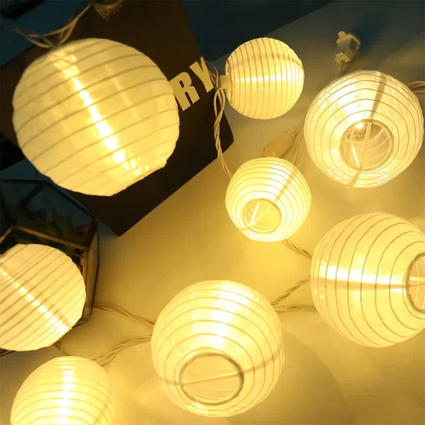 Andiel 10 - Bulb 118'' Plug-in LED Paper Lantern String Light | Wayfair North America