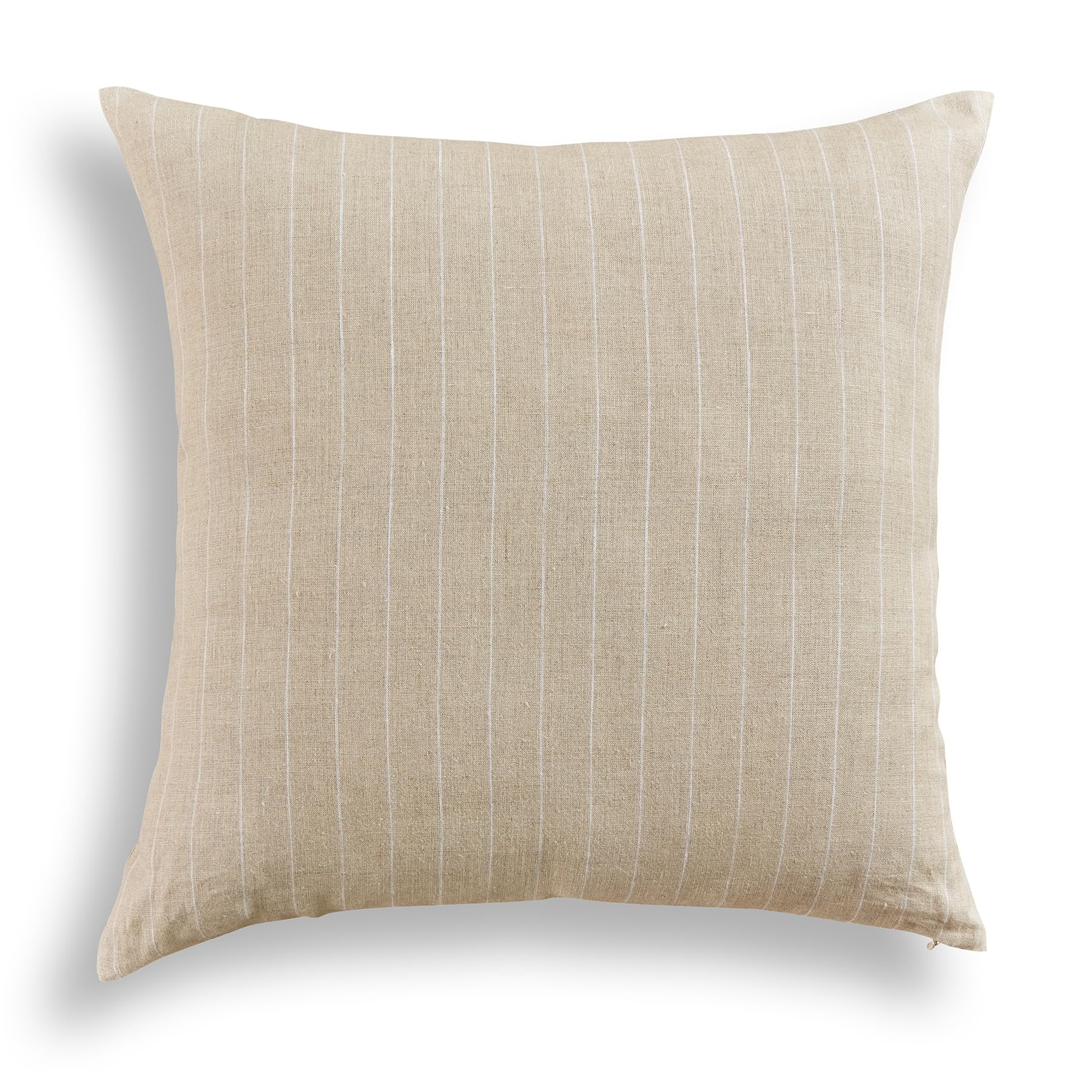 Amazon.com: Solino Home 100% Pure Linen Decorative Throw Pillow Cover 20 x 20 Inch - Natural and White Stripe Pillow Case with Invisible Zipper - Montauk, Cushion Cover for Couch, Bed, Sofa Livingroom Home Decor : Home & Kitchen | Amazon (US)