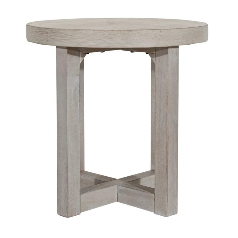 Round X Base Whitewash Wood End Table by East at Main (22" Diameter x 22" Height) | Walmart (US)