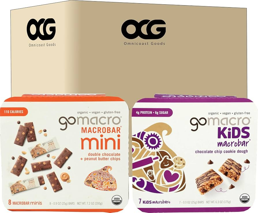 Go Macro Mini Organic Vegan Snack Bars, Double Chocolate + Peanut Butter Chips, 0.9 oz Bars, 15 C... | Amazon (US)