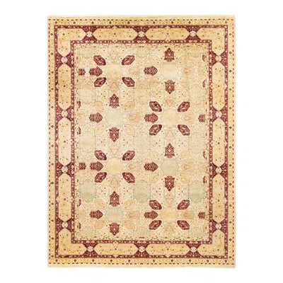 Classic One-of-a-Kind Hand-Knotted New Age 9'1" x 12' Wool Area Rug in Ivory/Red | Wayfair North America