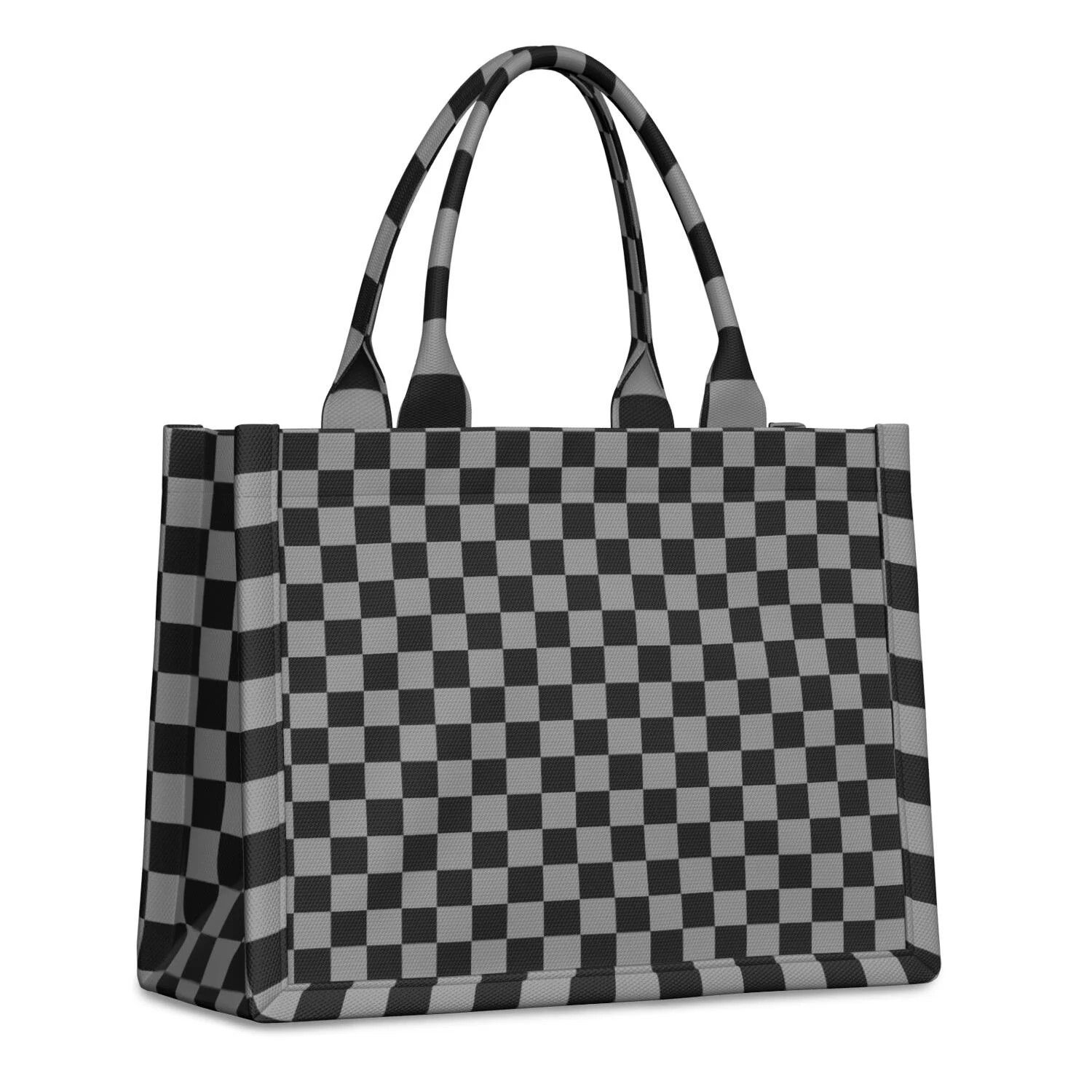 Large Capacity Tote Bag,Gray and Black Checkered Pattern Handbag Fashion Luxury Tote Bag,15.7"x13... | Walmart (US)