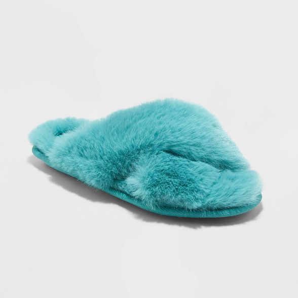 Women's Paris Crossband Fur Slippers - Stars Above™ | Target