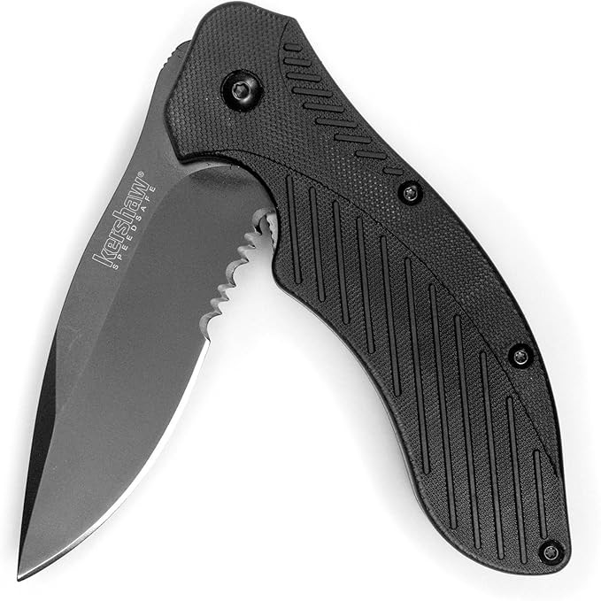 Kershaw Clash Pocket Knife, Black Serrated (1605CKTST); 3.1” Stainless Steel Blade with Black-O... | Amazon (US)