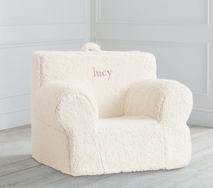 Oversized Cream Sherpa Anywhere Chair® | Pottery Barn Kids