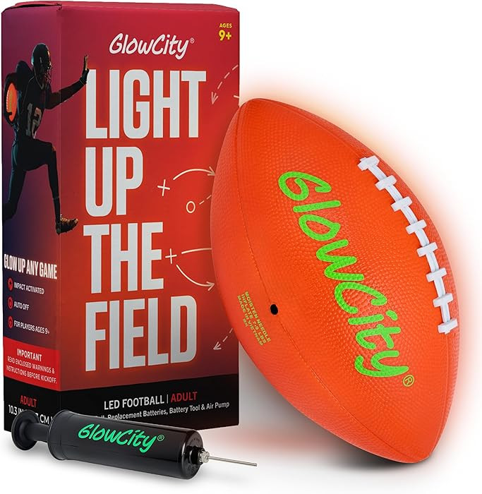 GlowCity Glow in The Dark Football - Size 3/6 Light Up Ball Gifts for Kids, Teens & Adults - Brig... | Amazon (US)