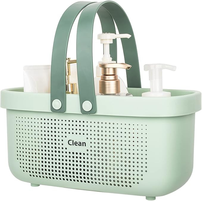 JiatuA Plastic Storage Basket with Handle Portable Shower Caddy Tote Organizer Basket Bin for Bat... | Amazon (US)