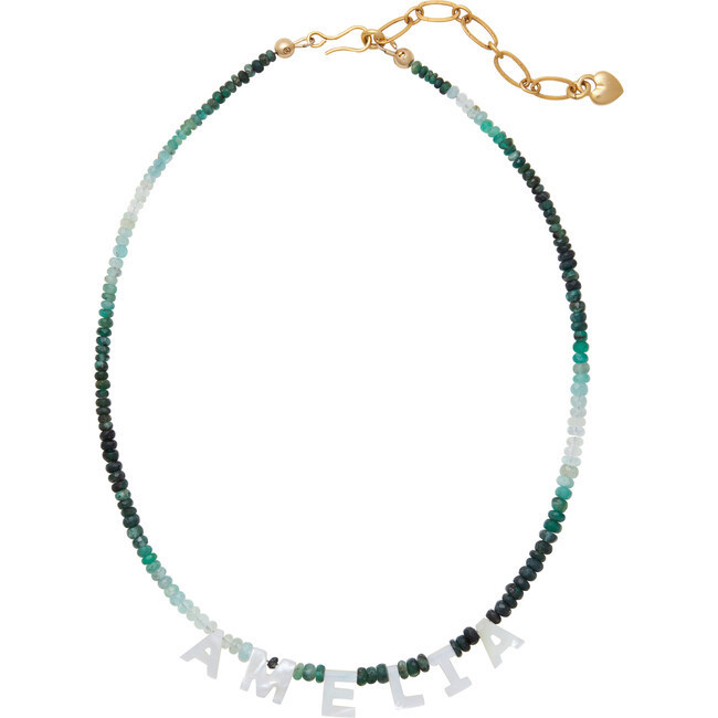 Brinker & Eliza | Women's Say My Name Necklace, Emerald (Green, One Size) | Maisonette | Maisonette