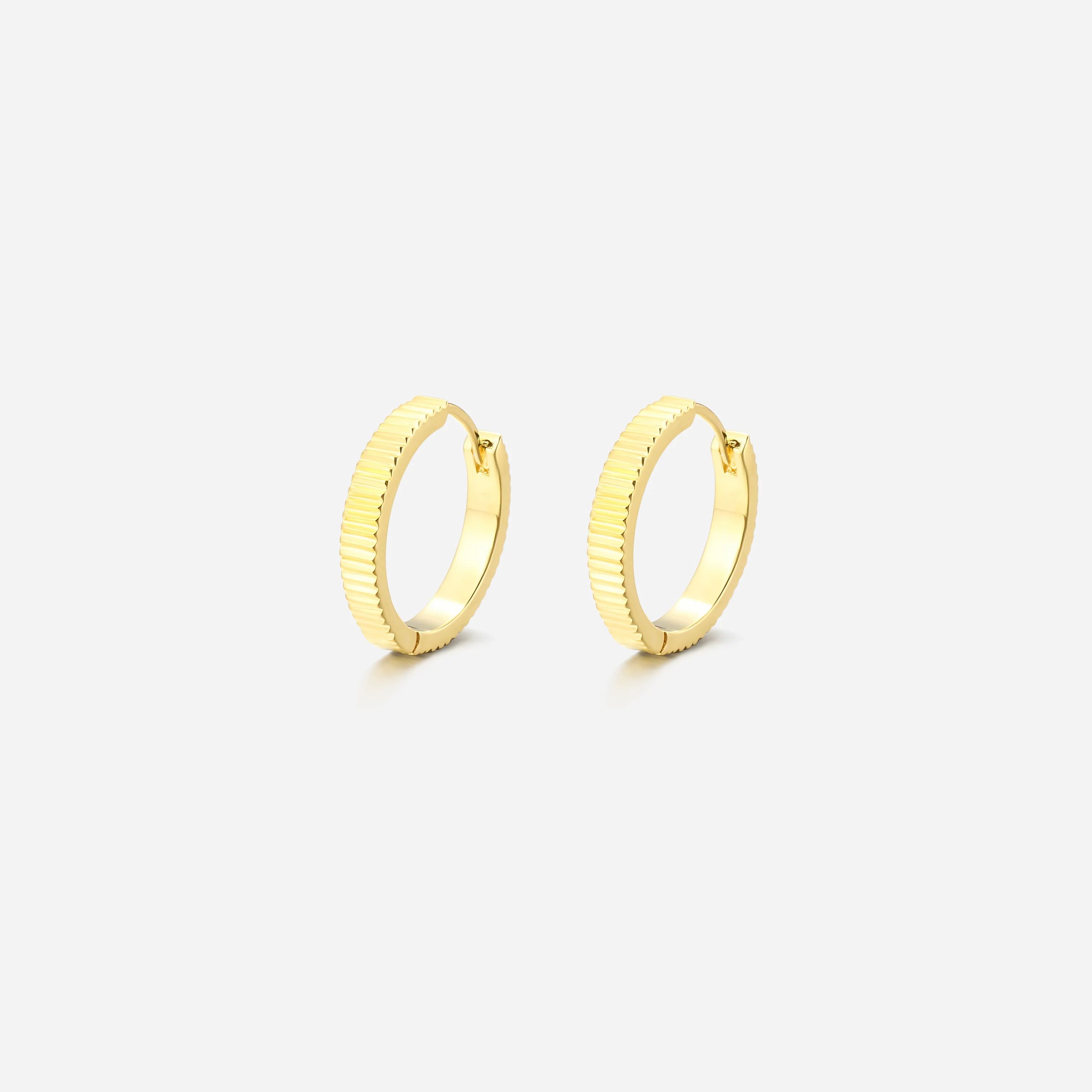 Denise Textured Gold Huggie Earrings | Victoria Emerson