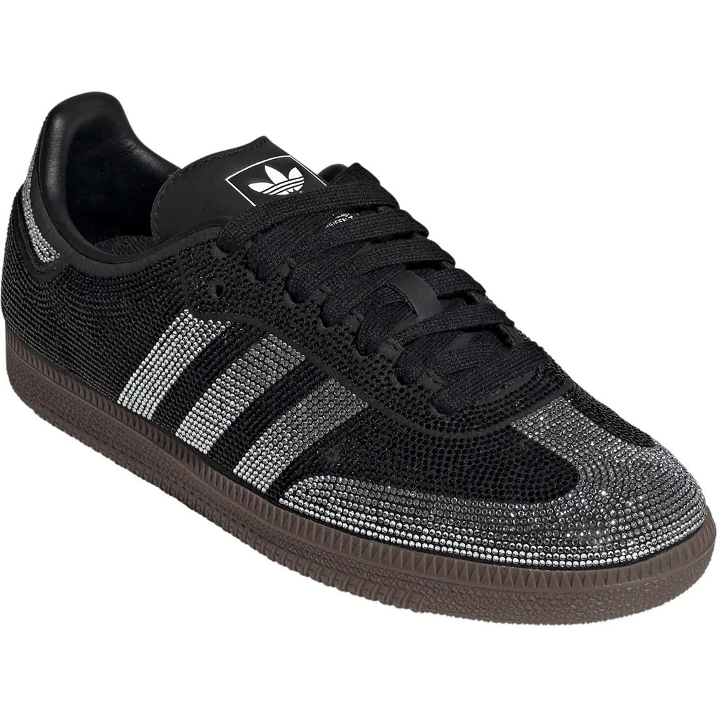 adidas Samba OG Crystal Embellished Sneaker in Black/Black/White at Nordstrom, Size 12 | Nordstrom