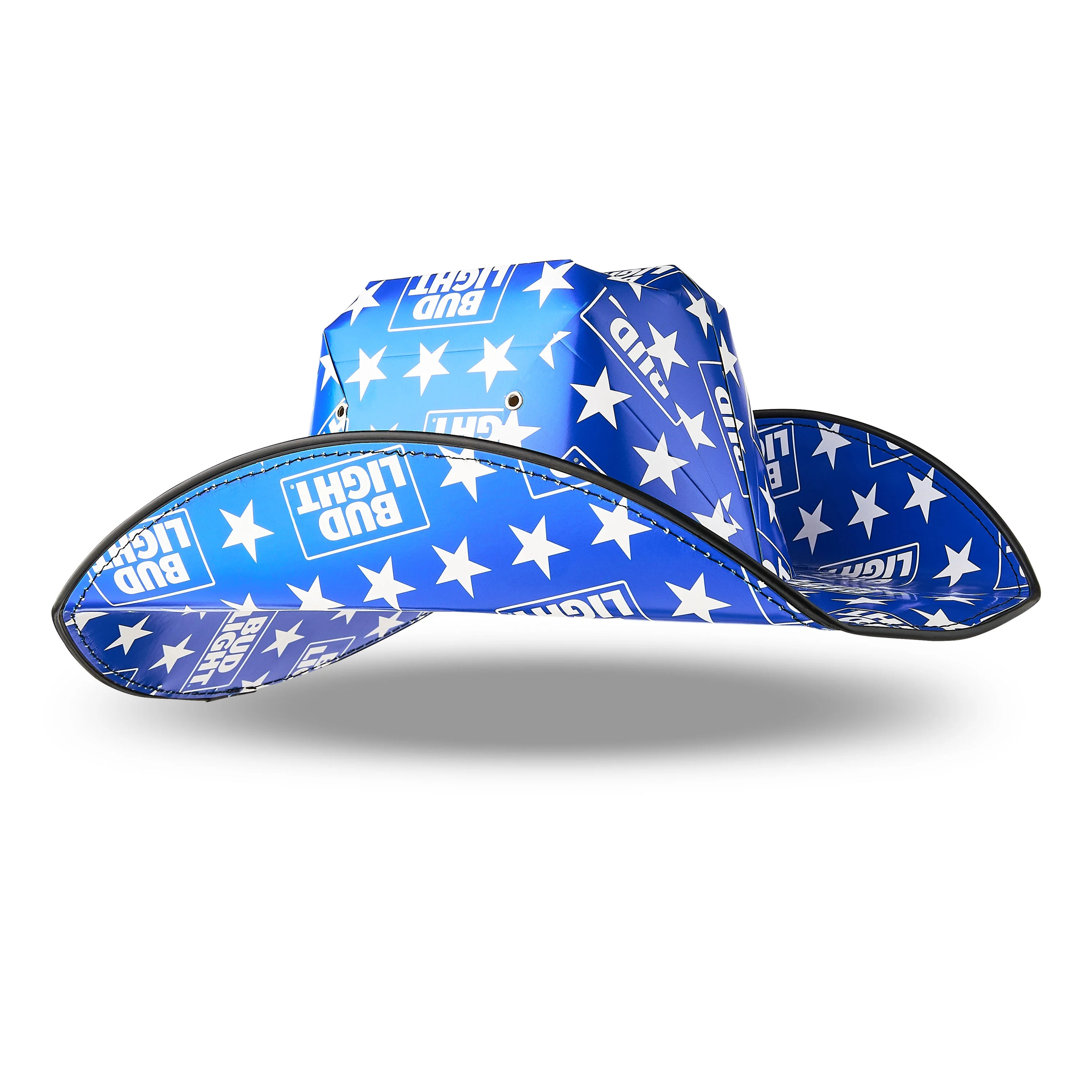 Bud Light Beer Stars Cardboard Cowboy Hat in Blue, Adult Unisex Party Accessory | Walmart (US)