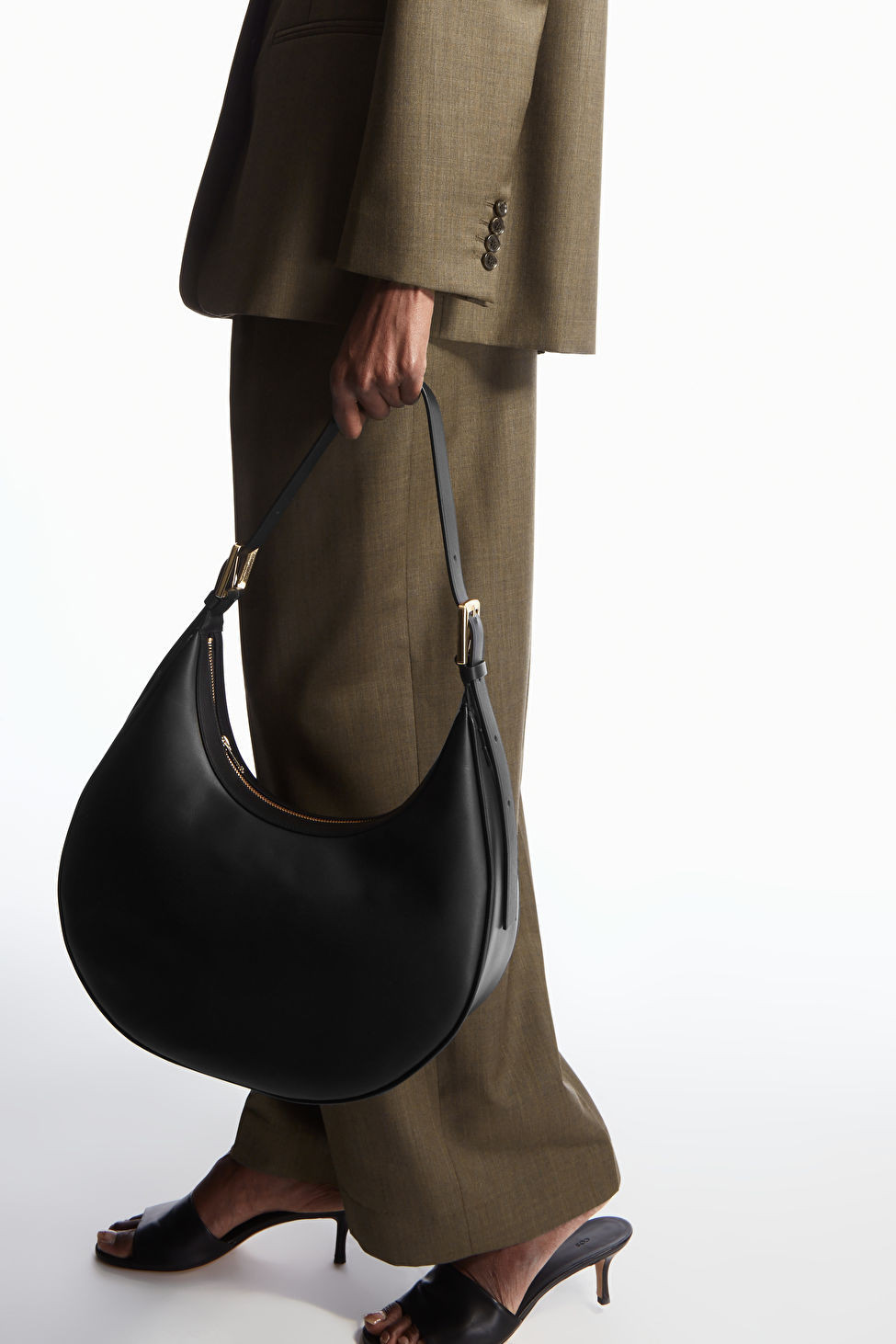 LEATHER CRESCENT BAG - BLACK - Bags - COS | COS (US)