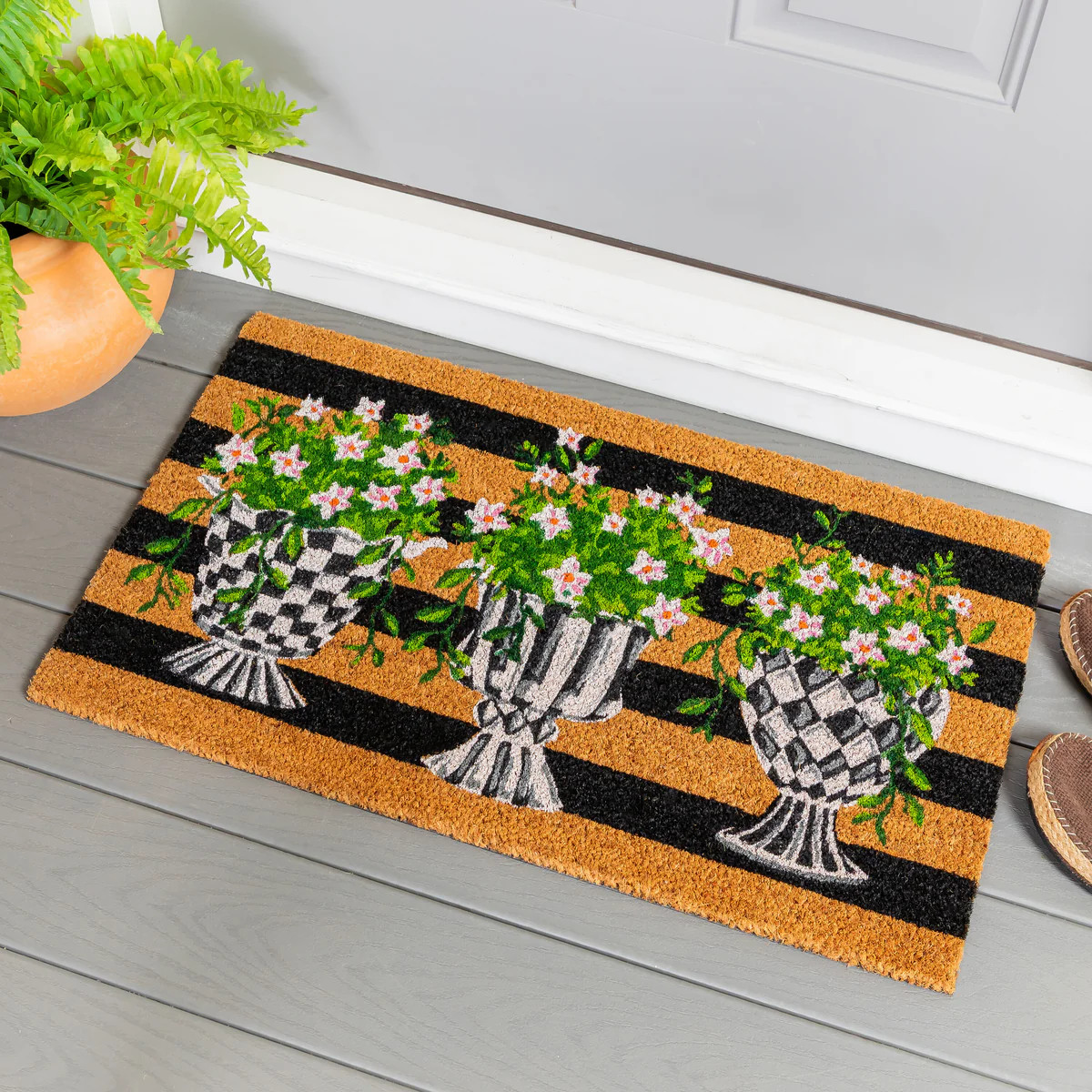 Spring Topiary Coir Mat | My Evergreen