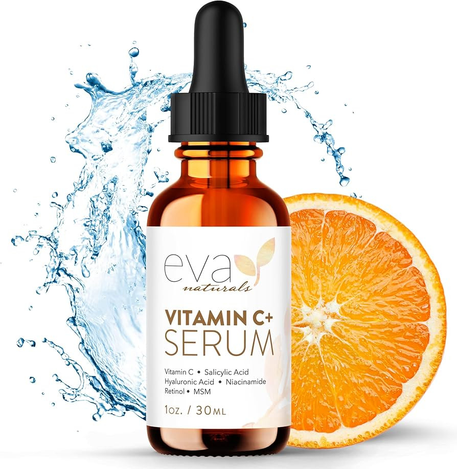 Eva Naturals Vitamin C Serum for Face Plus Hyaluronic Acid, Retinol, Niacinamide & Salicylic Acid... | Amazon (US)