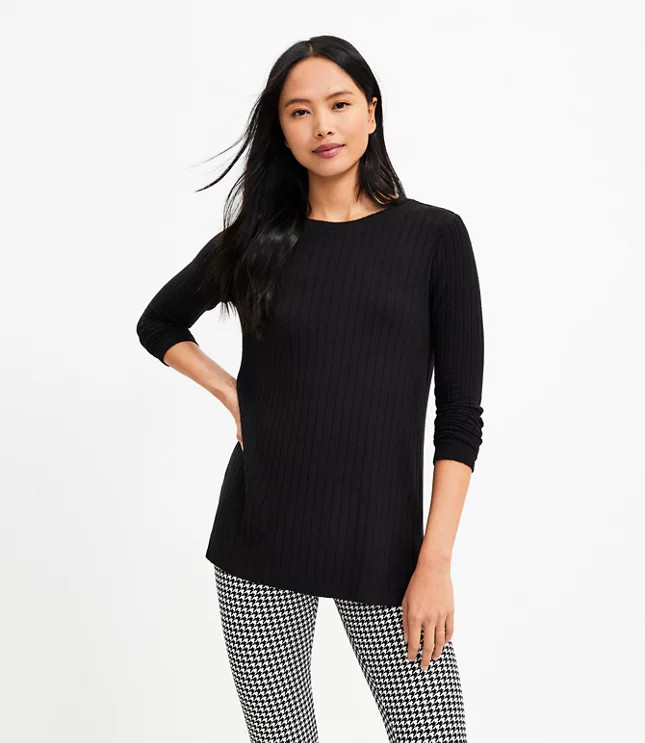 Lou & Grey Brushed Ribbed Tee | LOFT