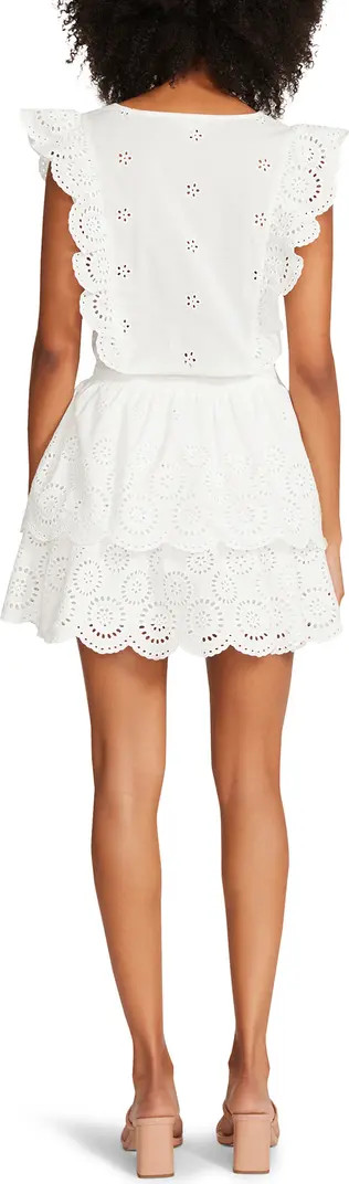 Jayda Ruffle Cotton Eyelet Minidress | Nordstrom