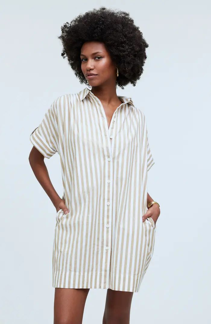 Collared Button Front Mini Shirtdress | Nordstrom