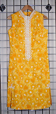 Lilly Pulitzer Dress VTG 60s Pale Orange Sunflowers and Hearts Lace Front Sz S/M  | eBay | eBay US