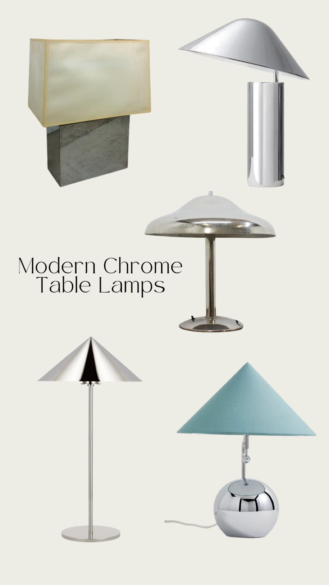 Modern Chrome Table Lamps 

Modern vintage chrome and silver lamps, pointed lampshade

#LTKStyleTip #LTKHome